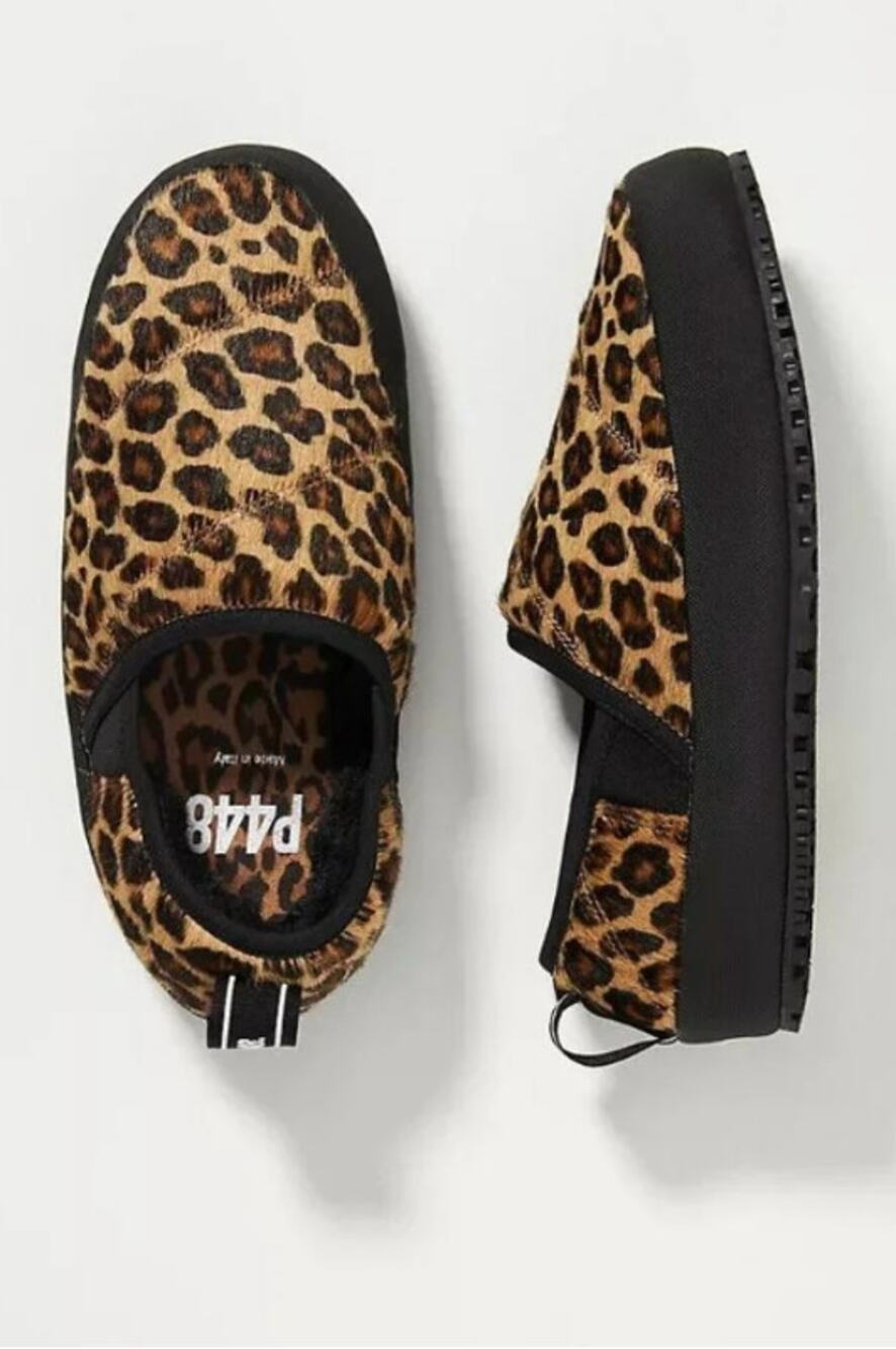 NWOT P448 Laby Leopard Calf Hair Slippers in Cheetah Print, EU 41